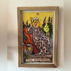 Cost Plus World Market Tarot The Empress Framed Art - Yellow, Red, Black